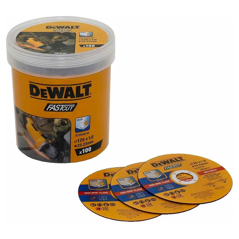 Набор дисков отрезных DeWALT FASTCUT 125х1х22.22мм 100шт. DT20540-QZ