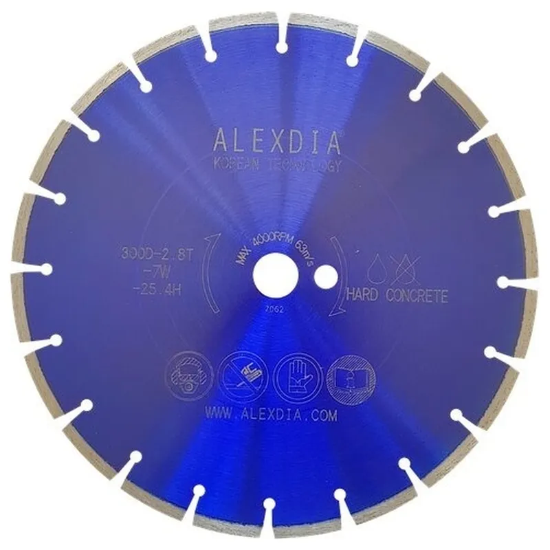 Алмазный диск AlexDia сегментный по бетону синий 400*35