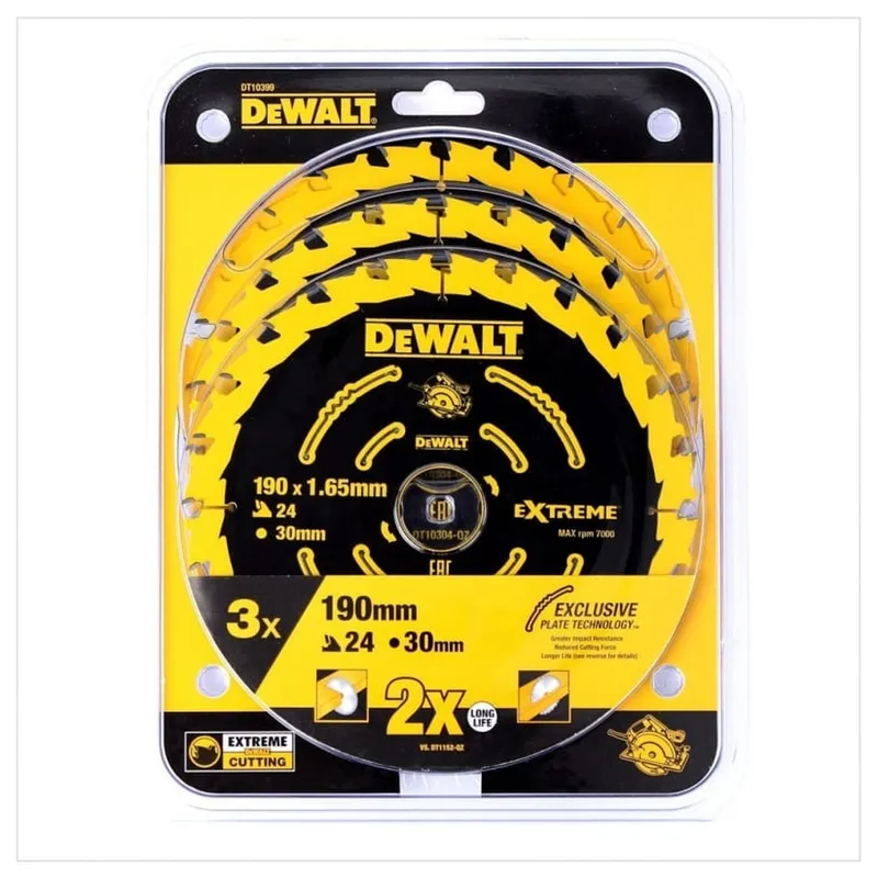 Диск пильный по дереву DeWALT "EXTREME" Т24 190х30мм 3шт. DT10399-QZ