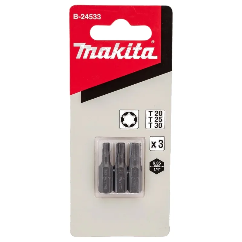 Набор бит Makita 3шт. T20/T25/T30 25мм B-24533