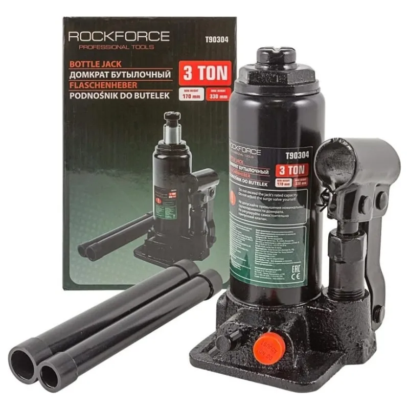 Домкрат бутылочный гидравлический ROCKFORCE 3т RF-T90304 (DS)