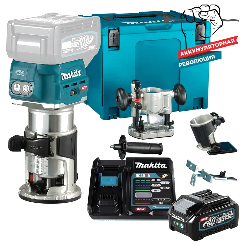 Фрезер кромочный аккумуляторный Makita "XGT" RT001GZ19M101
