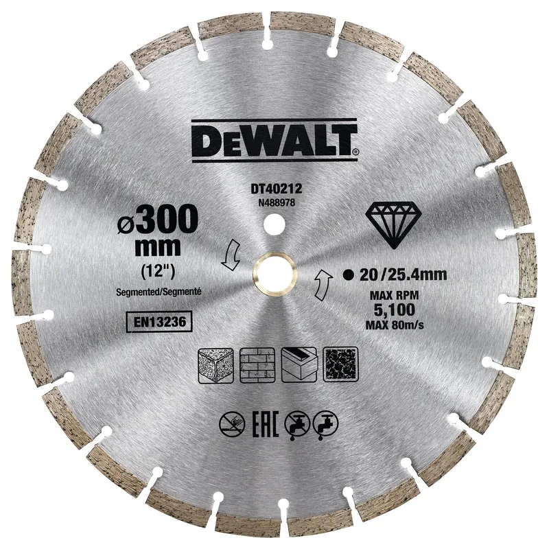 Диск отрезной алмазный универсальный DeWALT 300х20/25.4мм DT40212