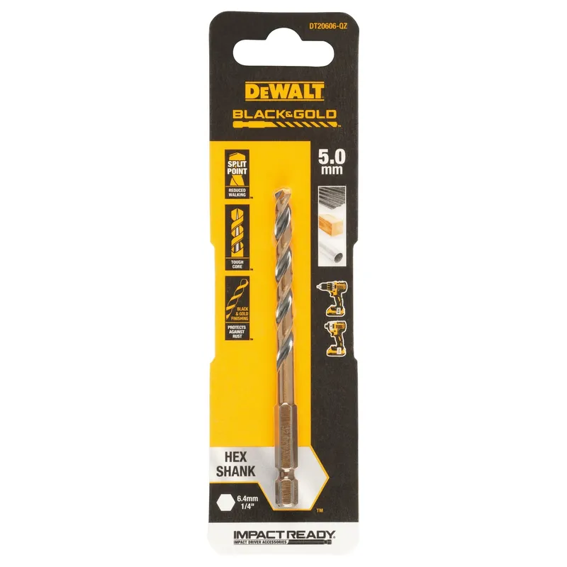 Сверло по металлу DeWALT "BLACK & GOLD" 5х56х95мм DT20606-QZ