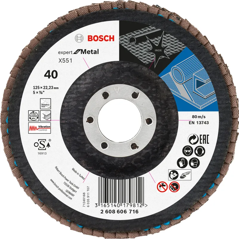 Лепестковый круг Bosch X551 для металла 125 мм 2608606716