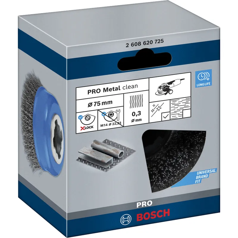 Чашечная щетка Bosch Metal clean X-Lock 75 x 0,3 мм 2608620725